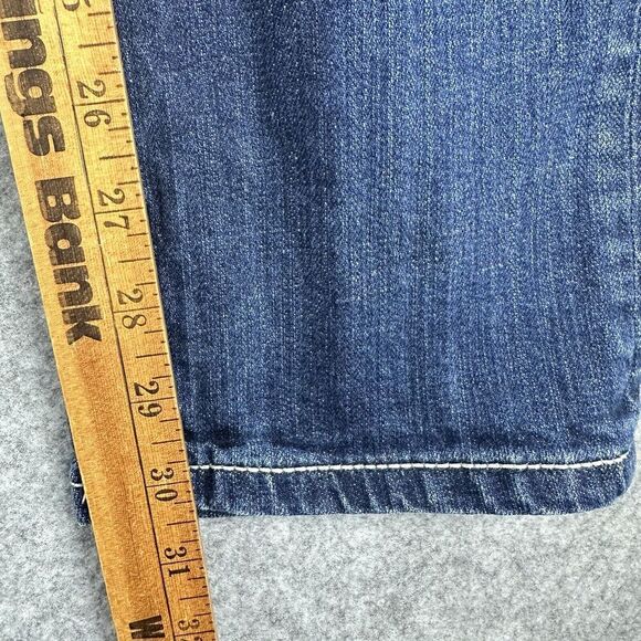 Vigoss Dublin Straight Jeans Womens 5 Low Rise Dark Wash Rhinestone Thick Stitch - Picture 12 of 16